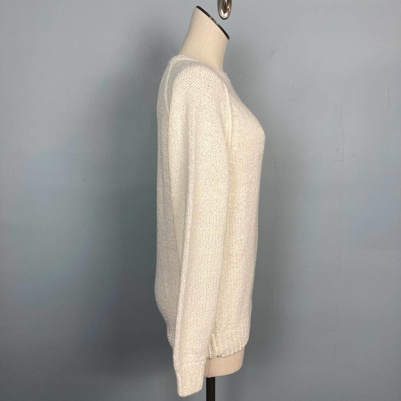 VINTAGE 80s NWT Le Moda Chunky Knit Crewneck Sweater Women's Size L Cream Raglan - Picture 4 of 10